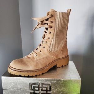 Women's 8.5 Sam Edelman Combat Platform Boot in Camel